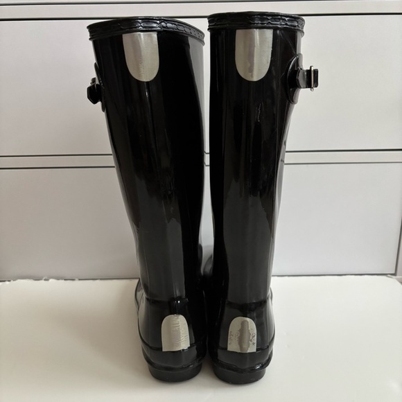 Hunter Big Kids 37 US 5B/6G Original Gloss Rain Boots Unisex Black - Picture 4 of 10